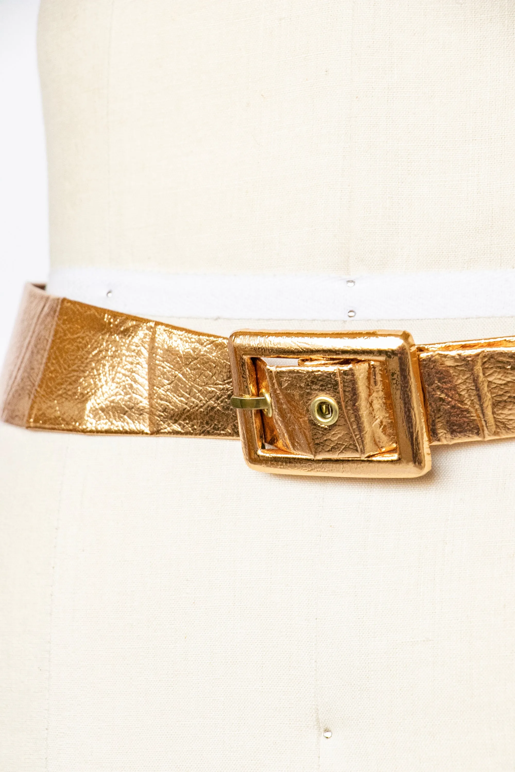 1950s Belt Gold Foil Metallic Adjustable Waist Cinch