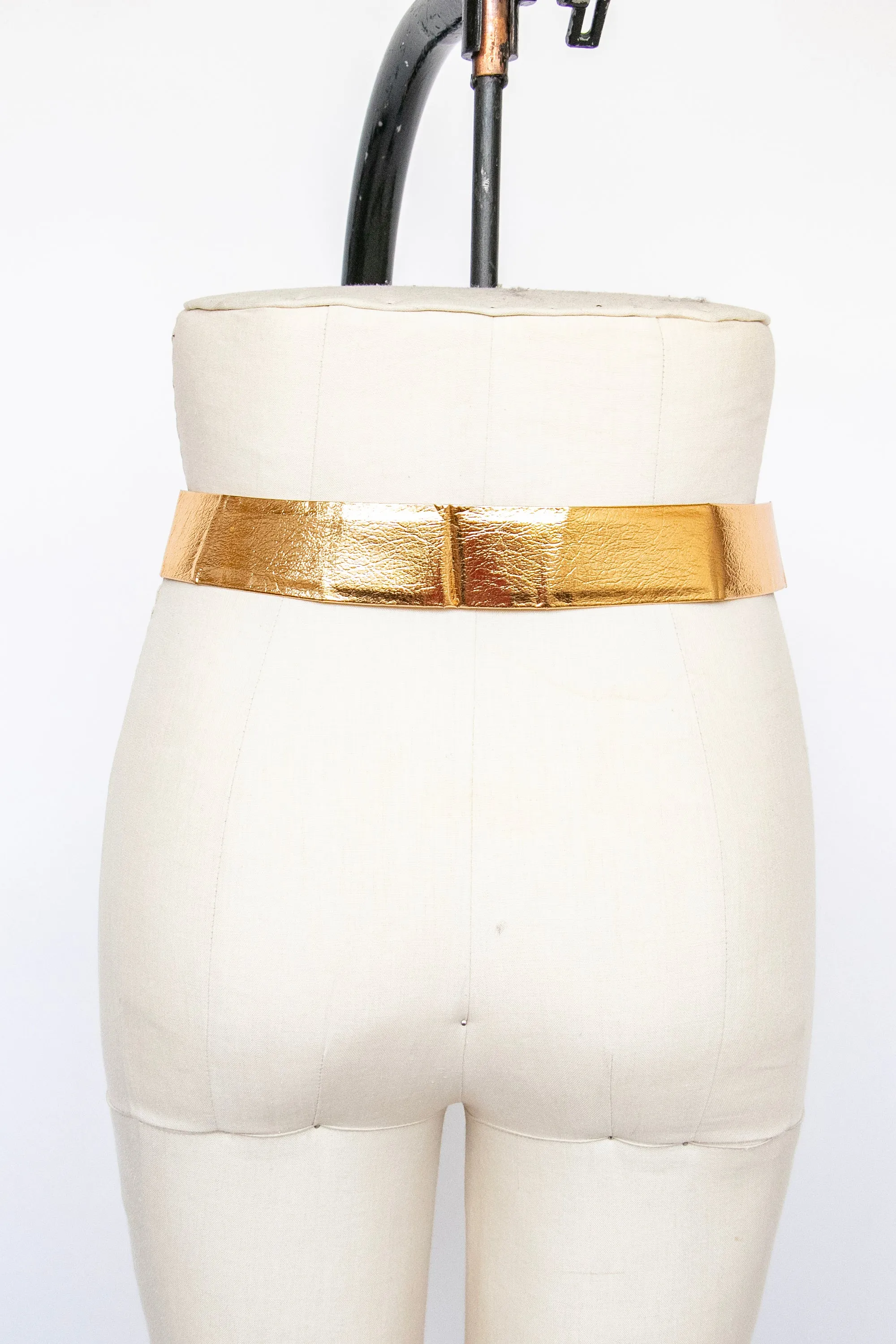 1950s Belt Gold Foil Metallic Adjustable Waist Cinch