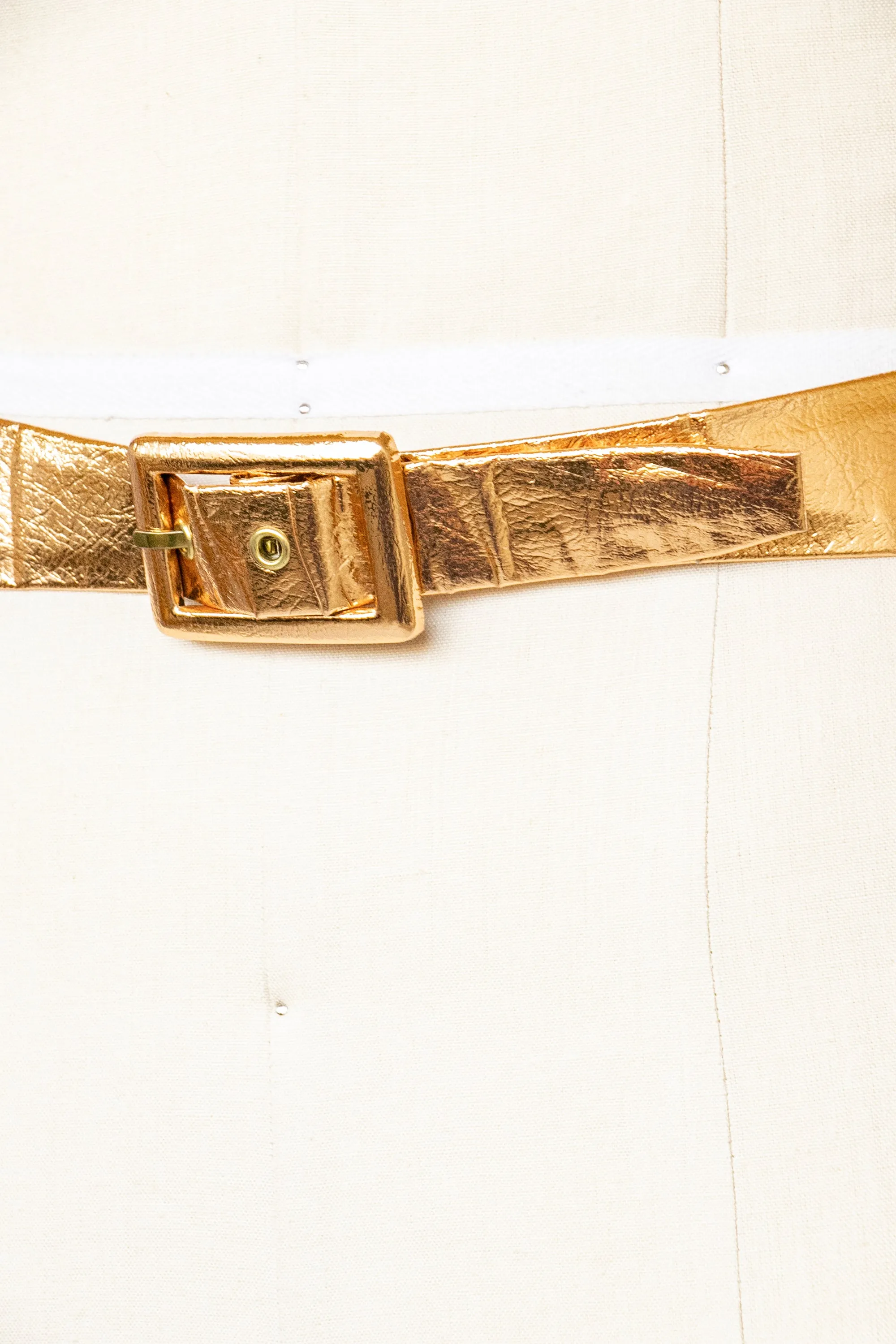 1950s Belt Gold Foil Metallic Adjustable Waist Cinch