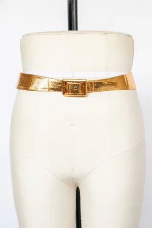 1950s Belt Gold Foil Metallic Adjustable Waist Cinch