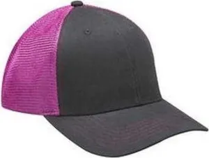 Adams PR102 Brushed Cotton Soft Mesh Trucker Cap - Neon Berry