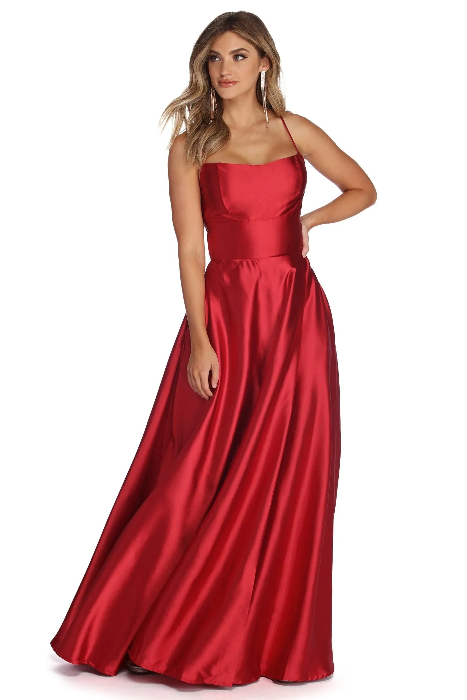 Anne Formal Stylish Lattice Satin Dress