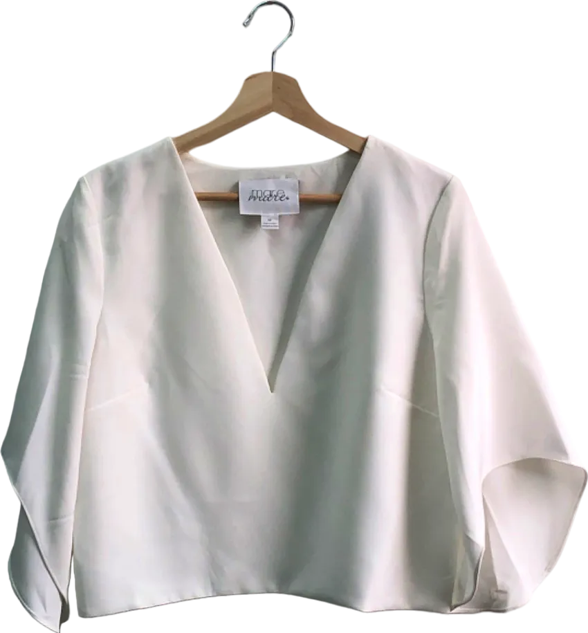 Anthropologie Mare Mare White V-Neck Blouse M