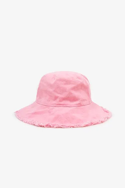 Antler Fringe Bucket Hat Pink