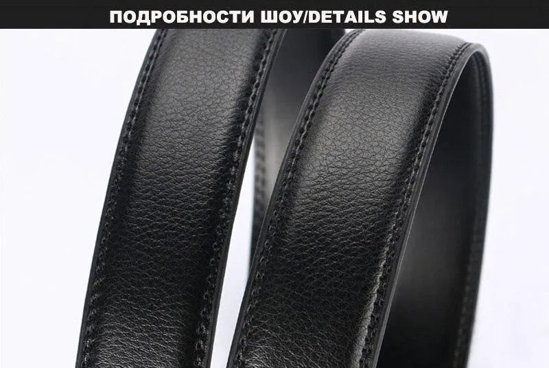 Automatic Men's 3.1cm Width Genuine Leather Belt Strip Only without Buckle