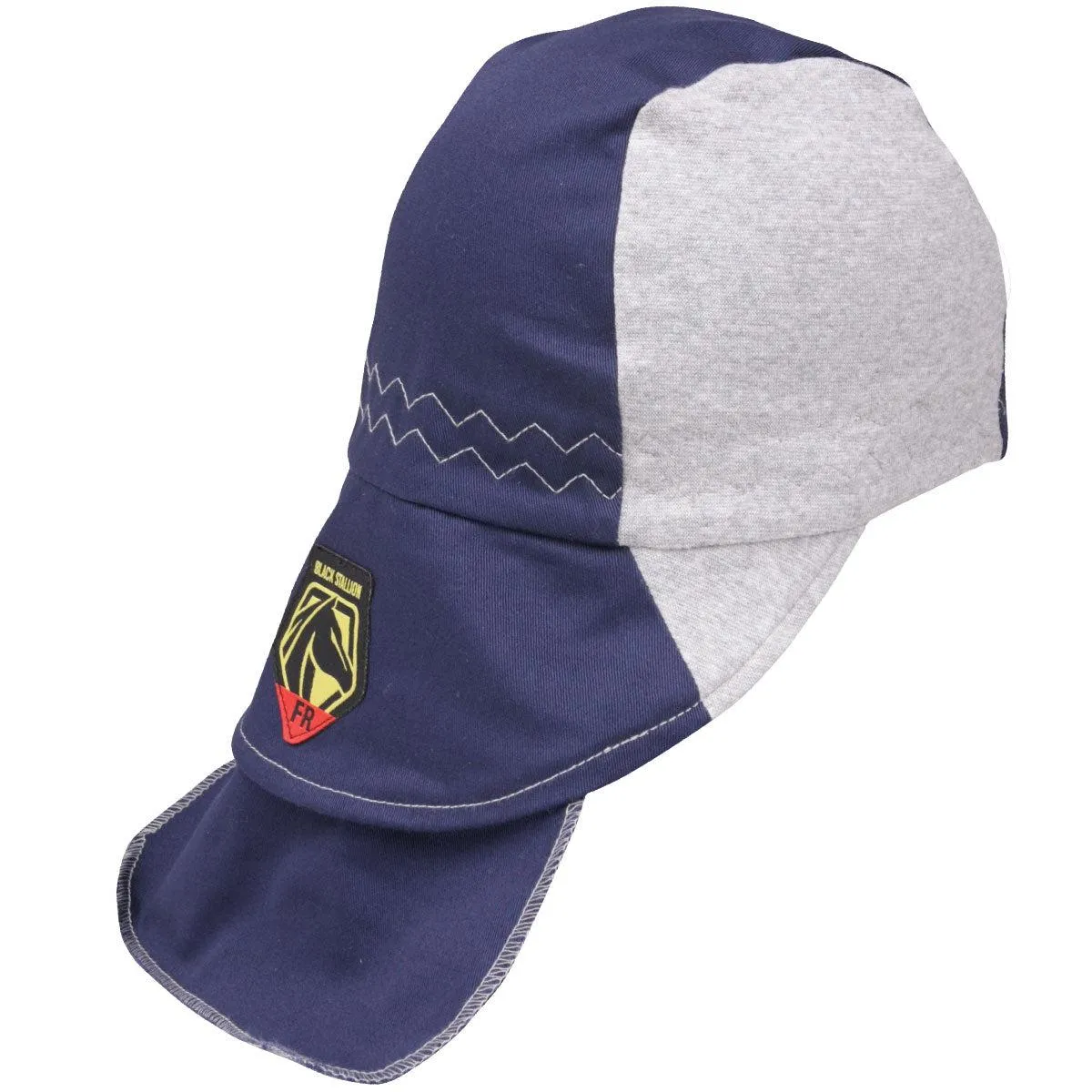 Black Stallion Blue FR Cotton Welding Cap with Hidden Bill Extension - AH1630-NG