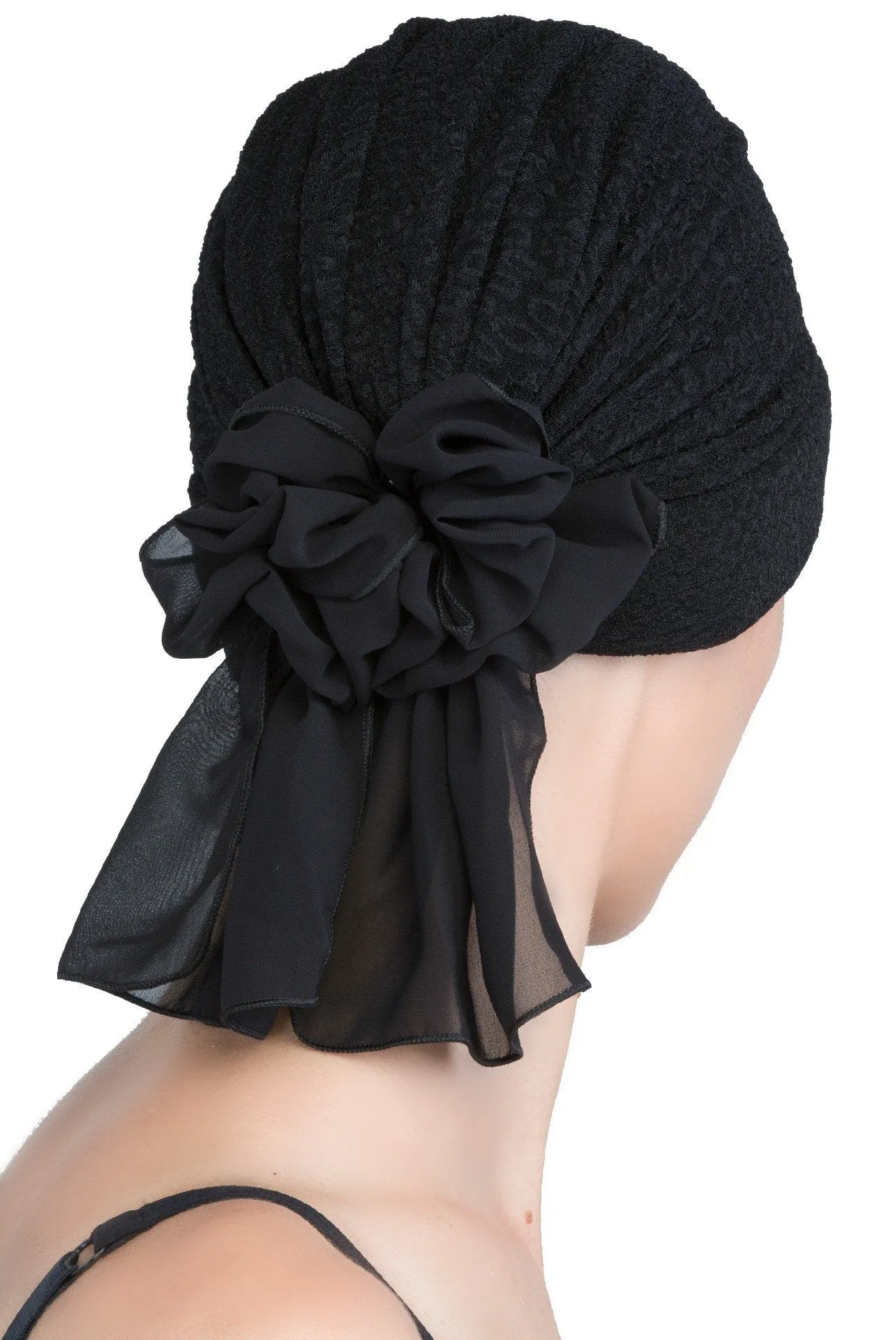 Brocade Headwear with Georgette Bow Tie