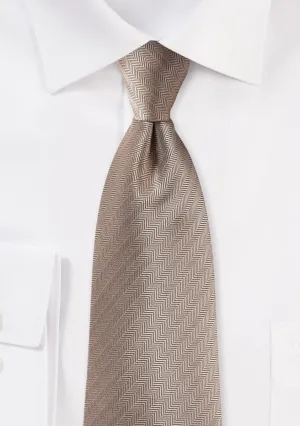 Bronze Gold Herringbone Necktie