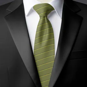 Chokore Green Striped Silk Necktie - Plaids Range