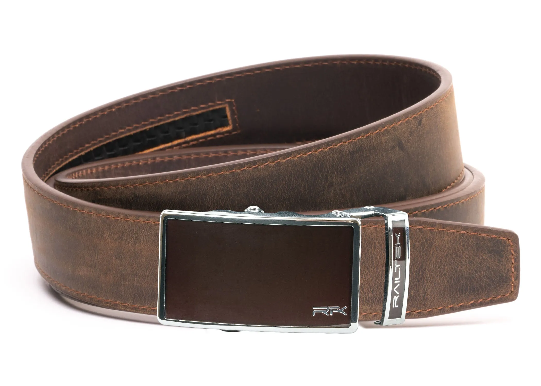 Chrome Dark Brown Railtek™ Belt