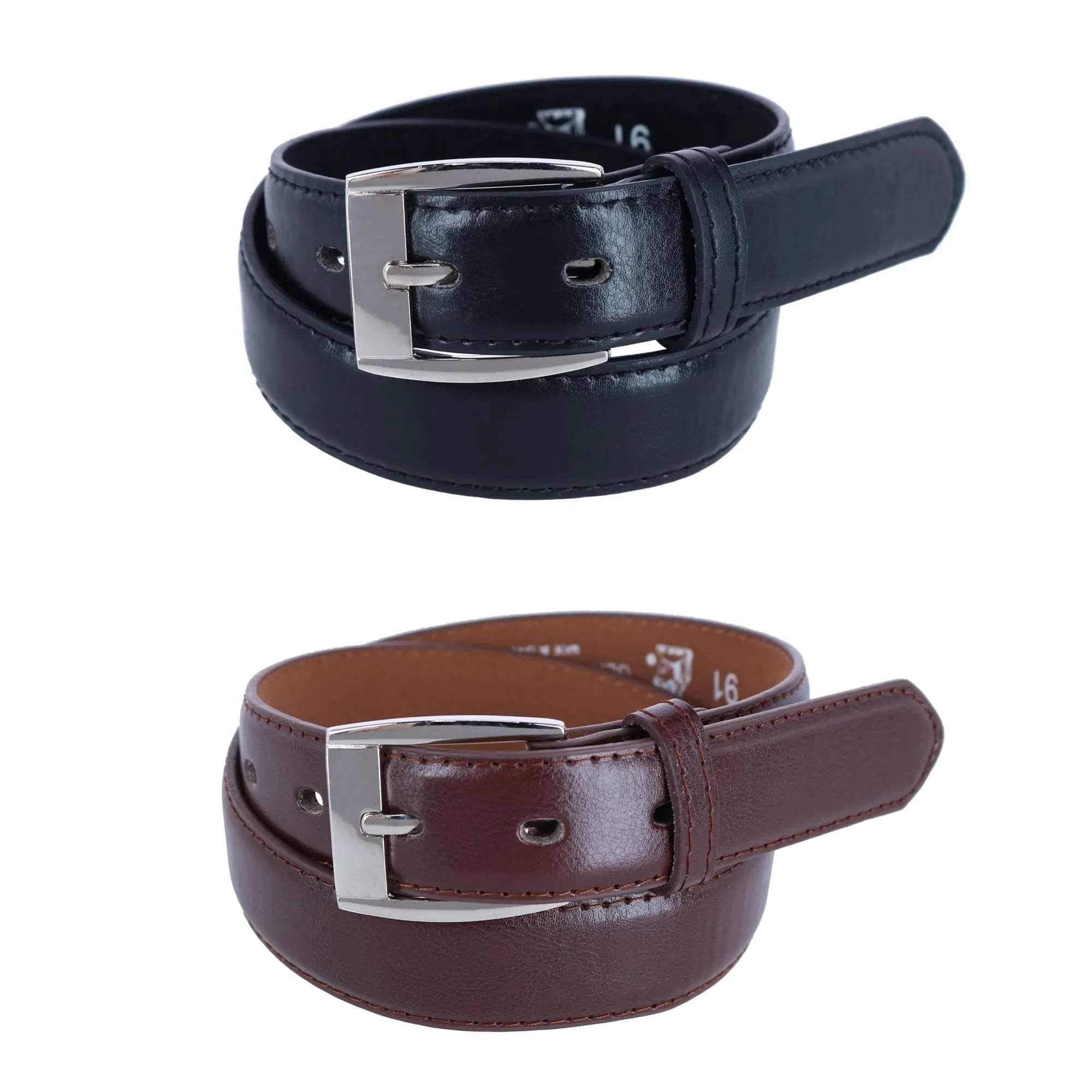 CTM® Kids Smooth Leather Dress Belt (Pack of 2)