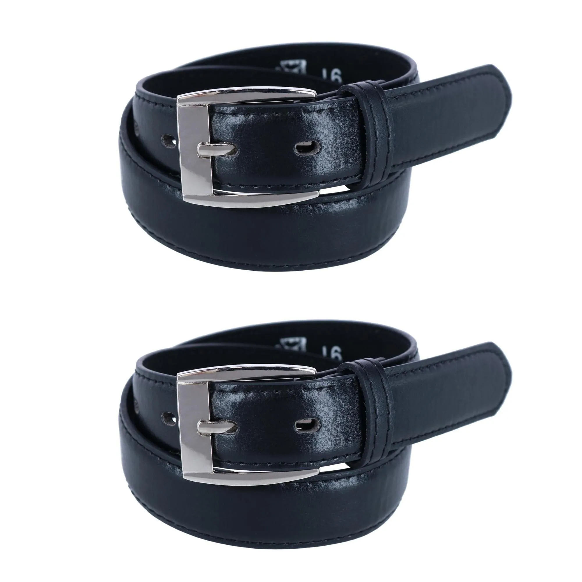 CTM® Kids Smooth Leather Dress Belt (Pack of 2)