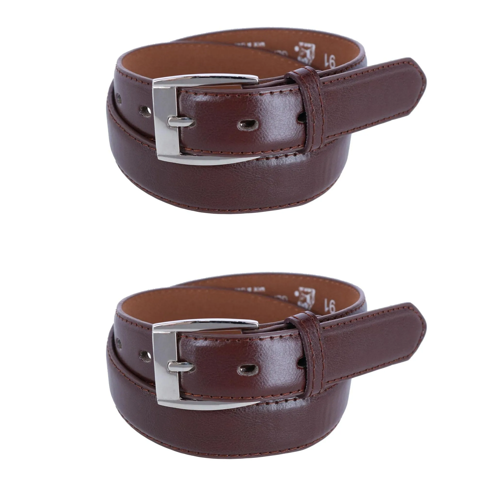 CTM® Kids Smooth Leather Dress Belt (Pack of 2)