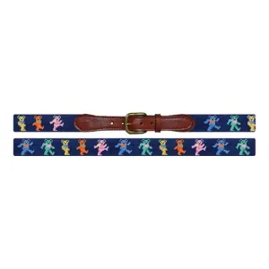 Dancing Bears (Dk Navy) Needlepoint Belt