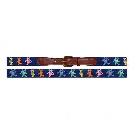 Dancing Bears (Dk Navy) Needlepoint Belt