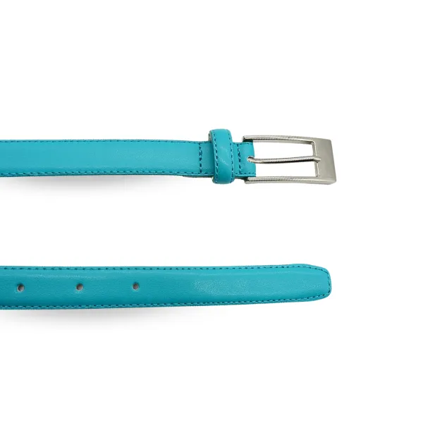 DEANEEN - Womens Aqua Blue Genuine Leather Belt