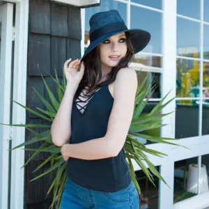 Denim Fedora Hat