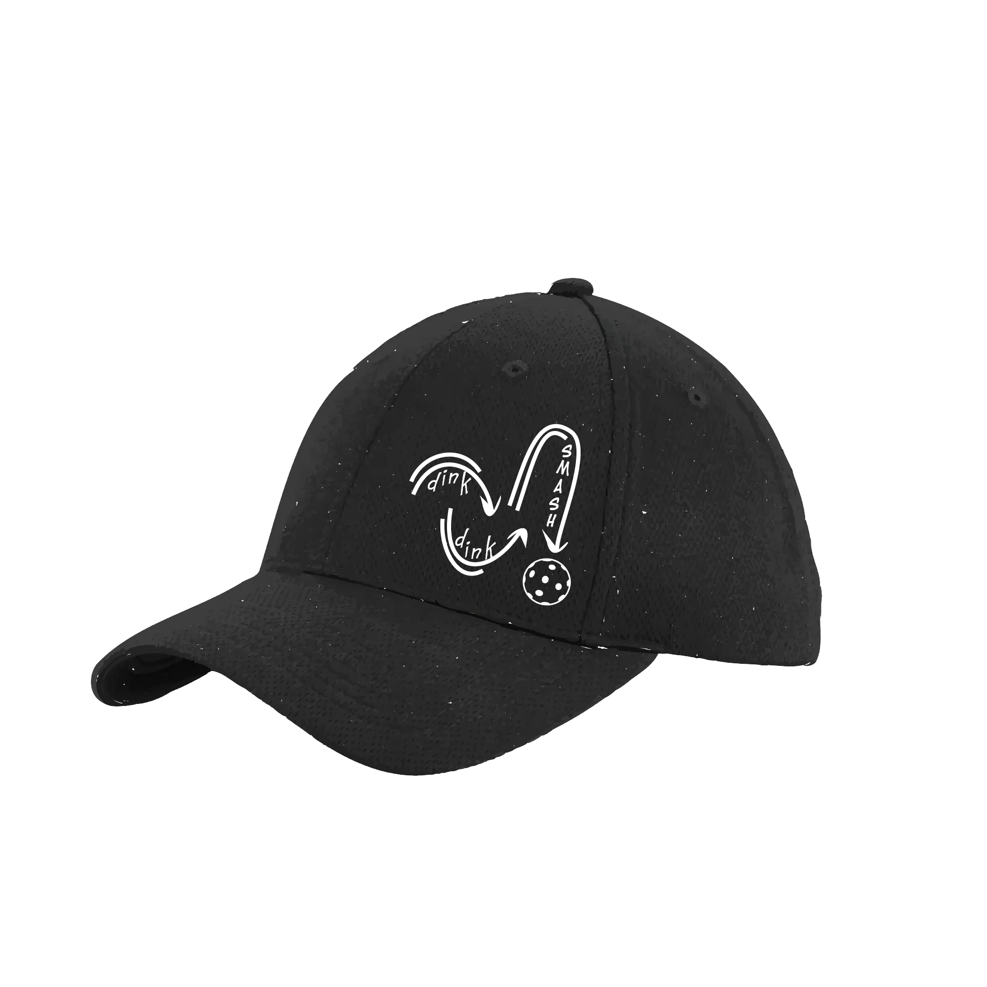 Dink Dink Smash (White) Customizable | Pickleball Hat | Moisture-Wicking 100% Polyester