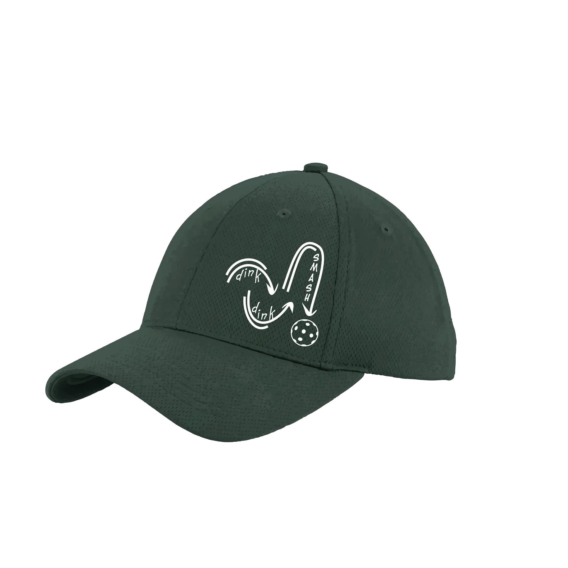 Dink Dink Smash (White) Customizable | Pickleball Hat | Moisture-Wicking 100% Polyester