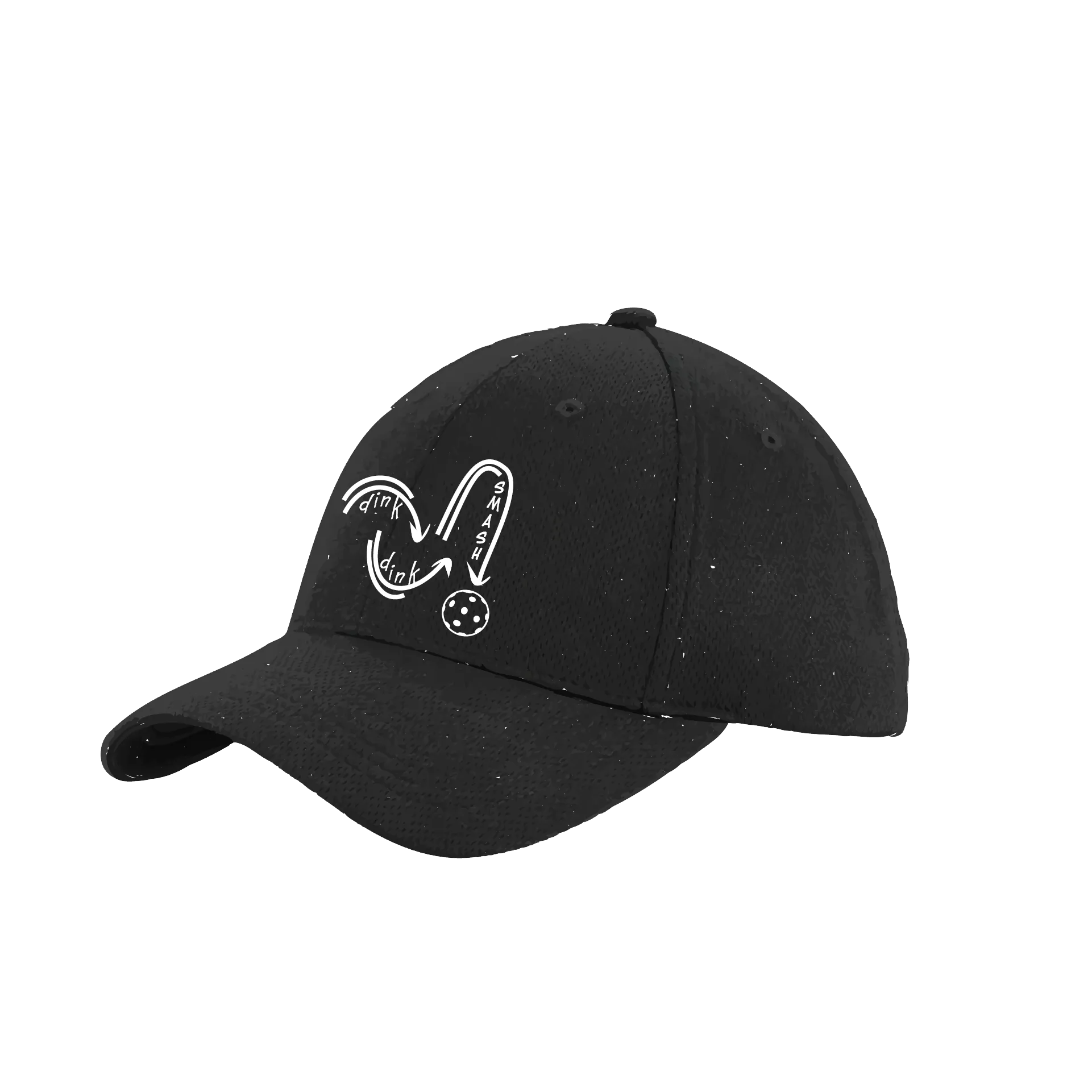 Dink Dink Smash (White) Customizable | Pickleball Hat | Moisture-Wicking 100% Polyester