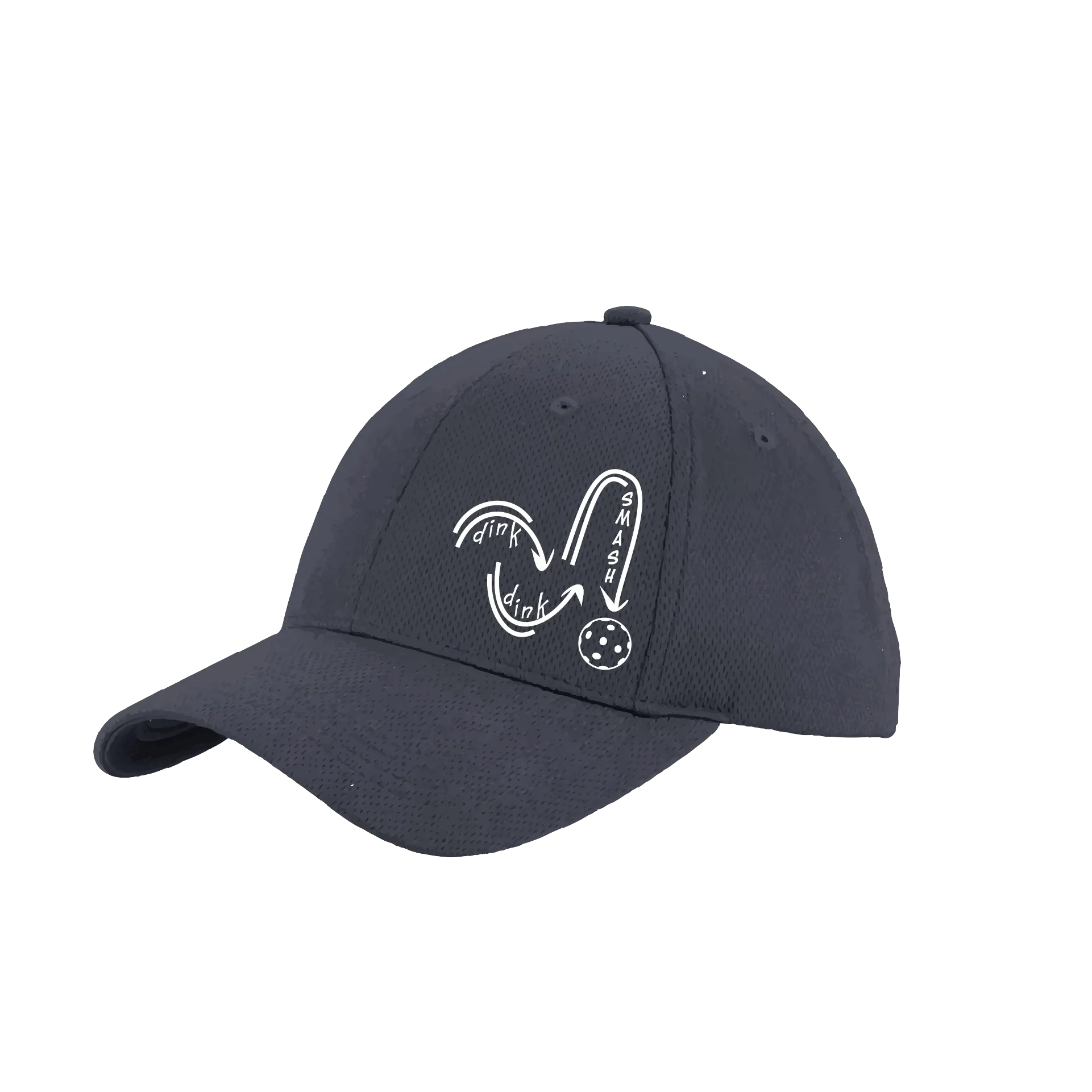 Dink Dink Smash (White) Customizable | Pickleball Hat | Moisture-Wicking 100% Polyester