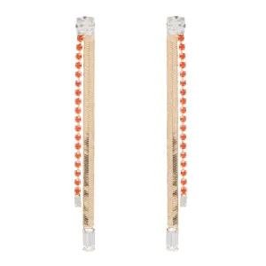 DIVINITY TANGERINE Snake Tennis Earrings