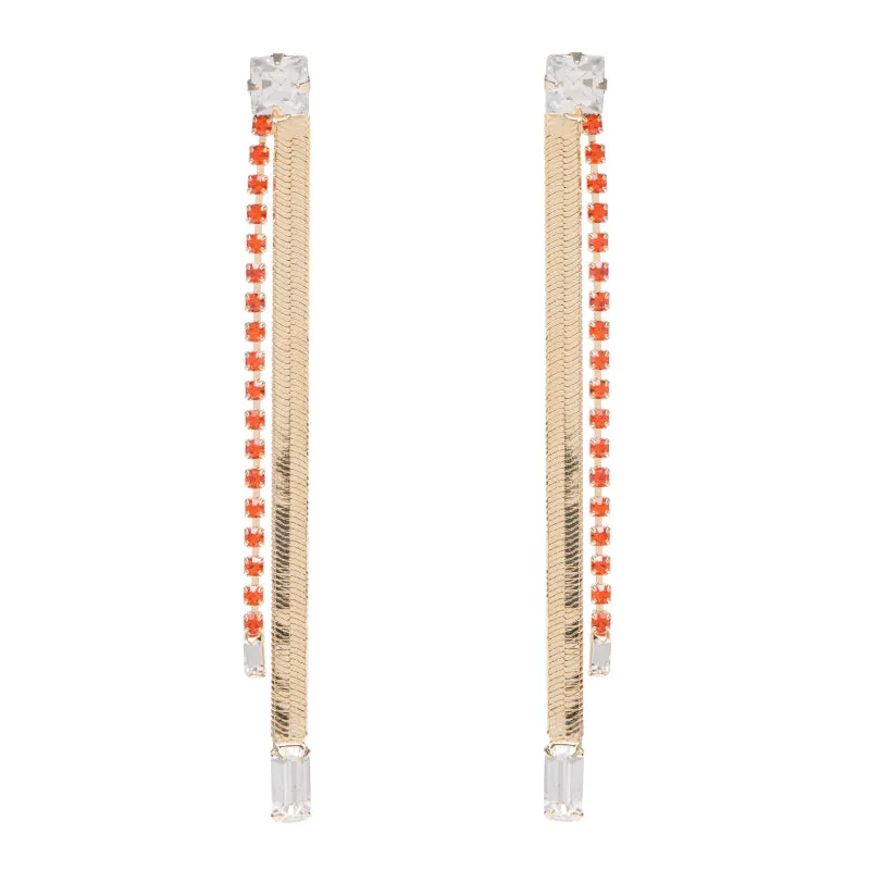 DIVINITY TANGERINE Snake Tennis Earrings