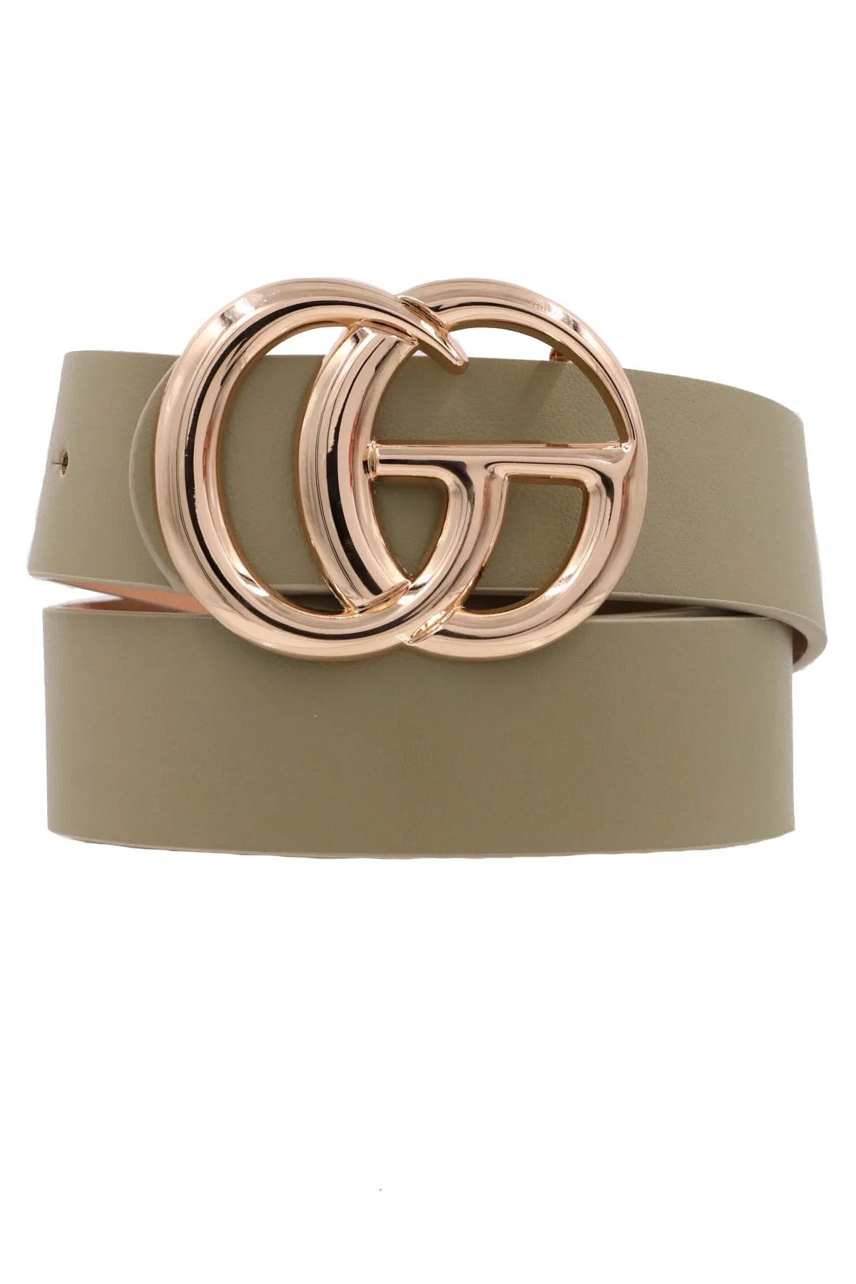 Double Metal Ring Faux Leather Belt