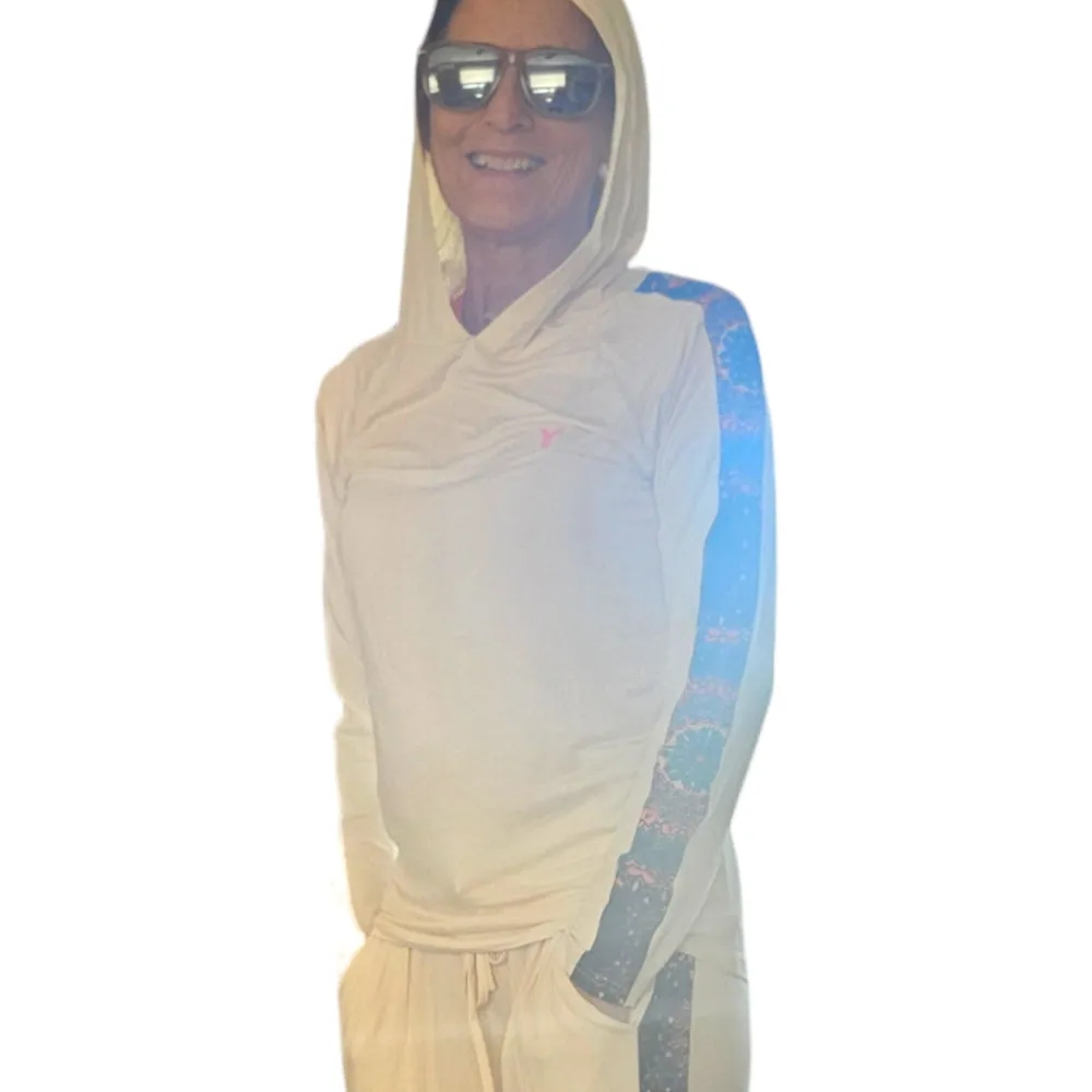 Eco Friendly Mandala Stripe Ivory  Hoodie