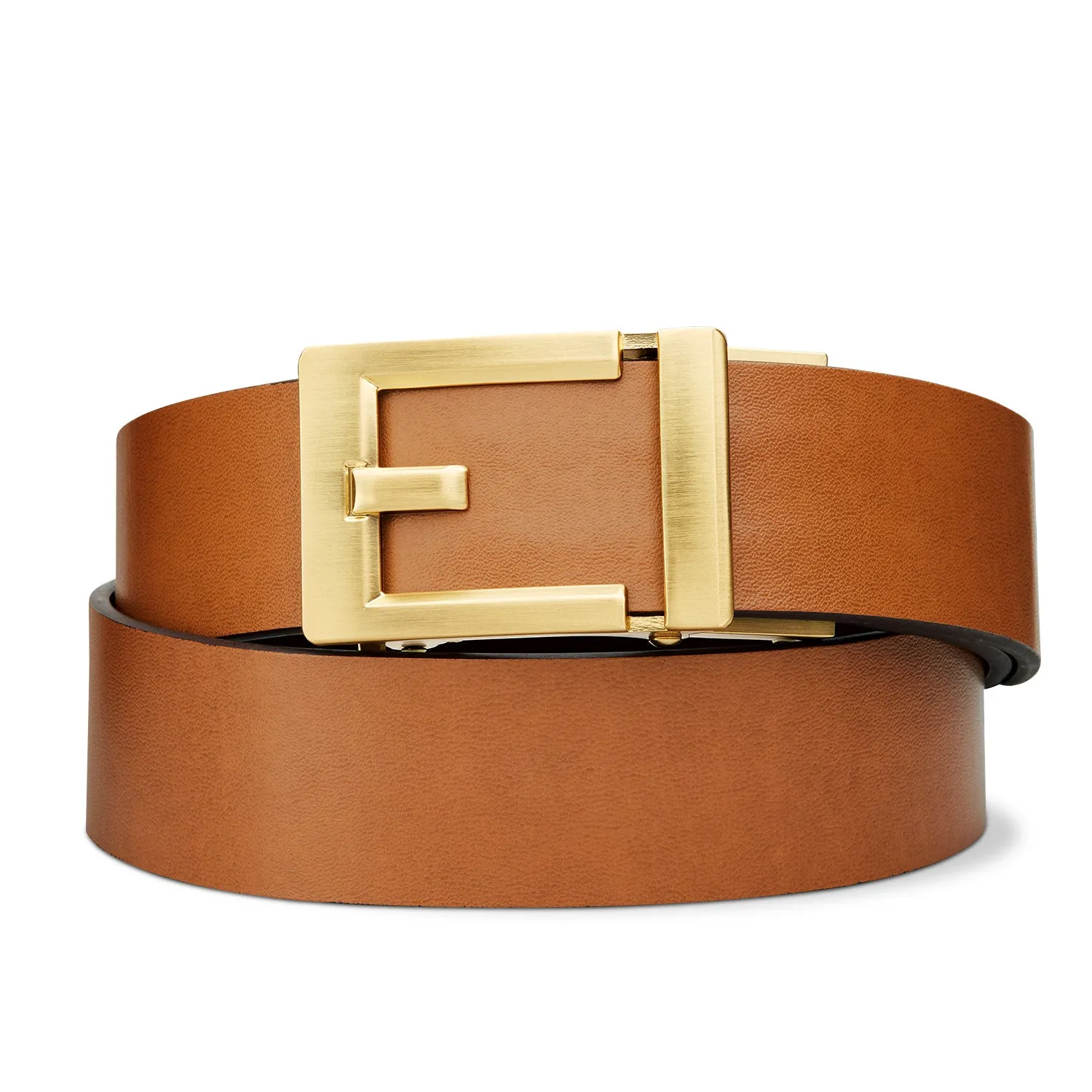 EXPRESS BRASS BUCKLE  |  CLASSIC LEATHER BELT 1.37"