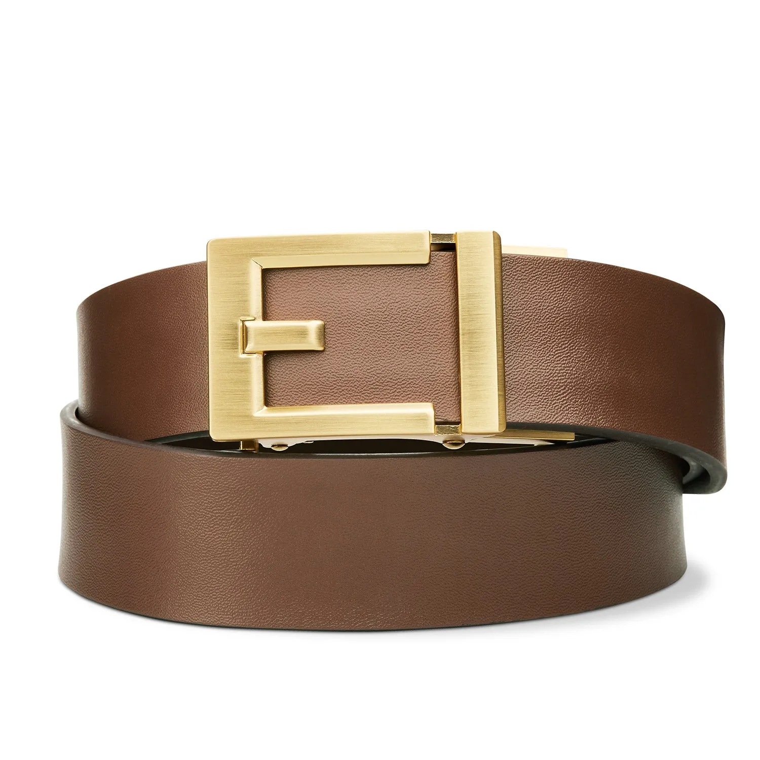 EXPRESS BRASS BUCKLE  |  CLASSIC LEATHER BELT 1.37"