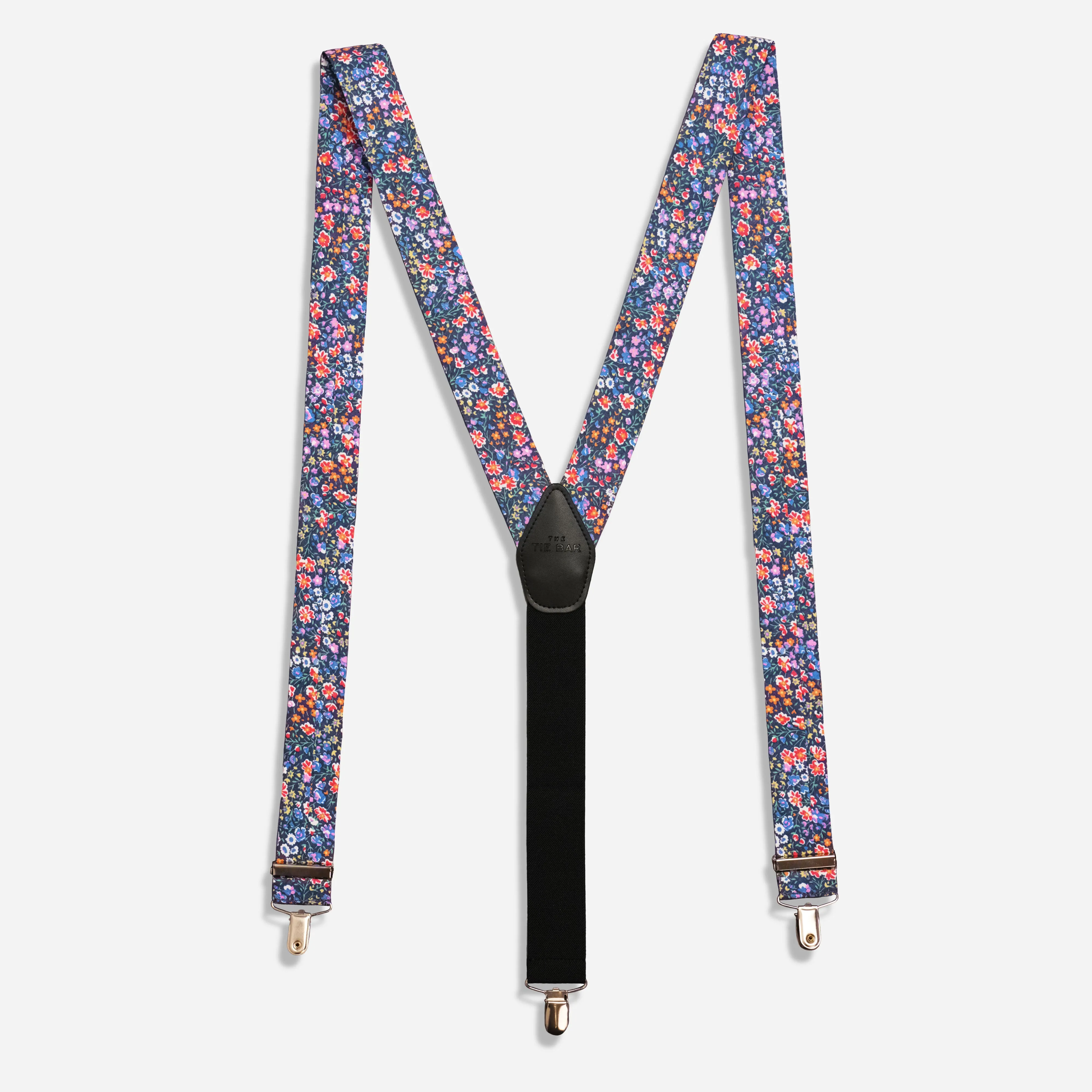 Floral Navy Suspenders