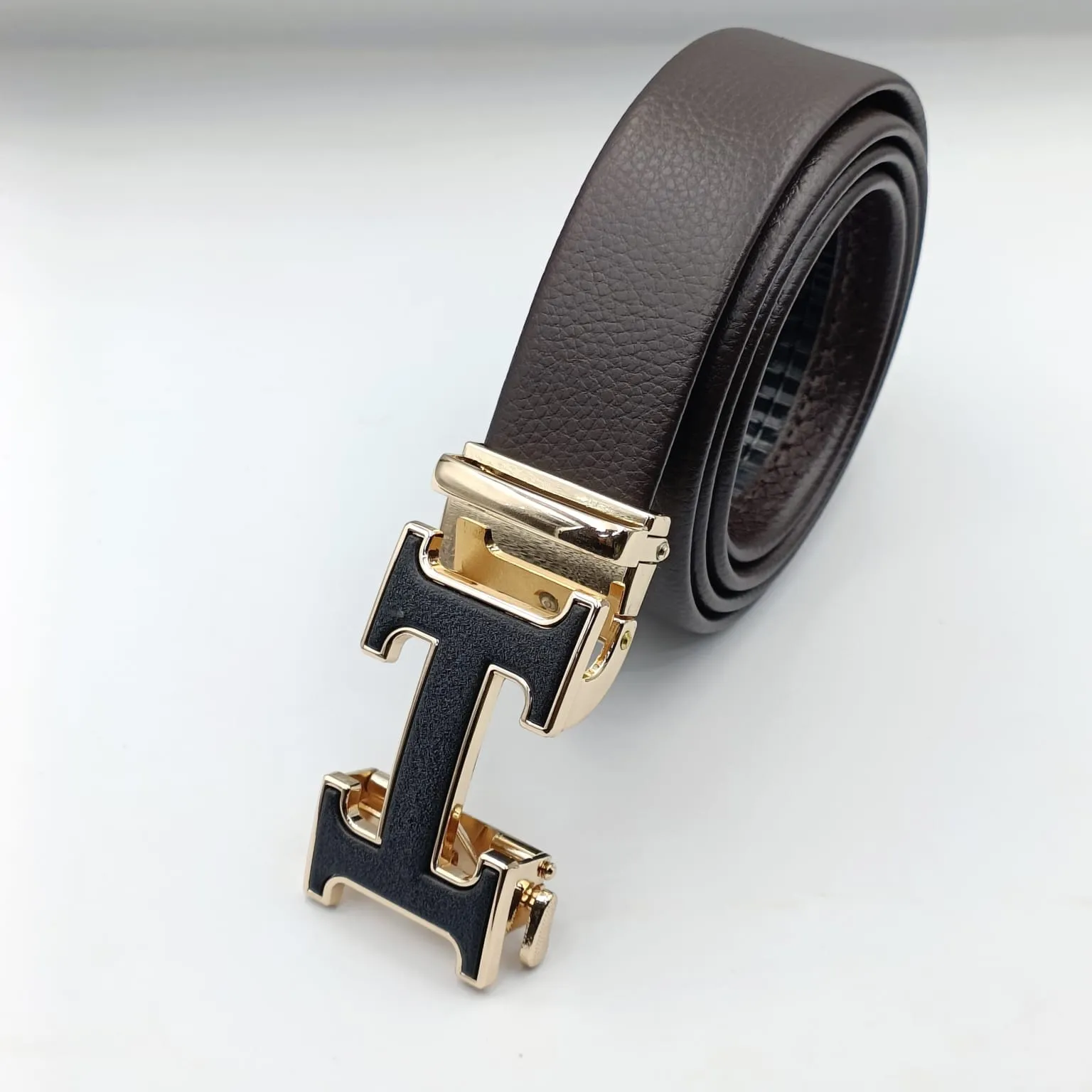 H Pattern Designer Leather Strap Belt For Men's-JonasParamount