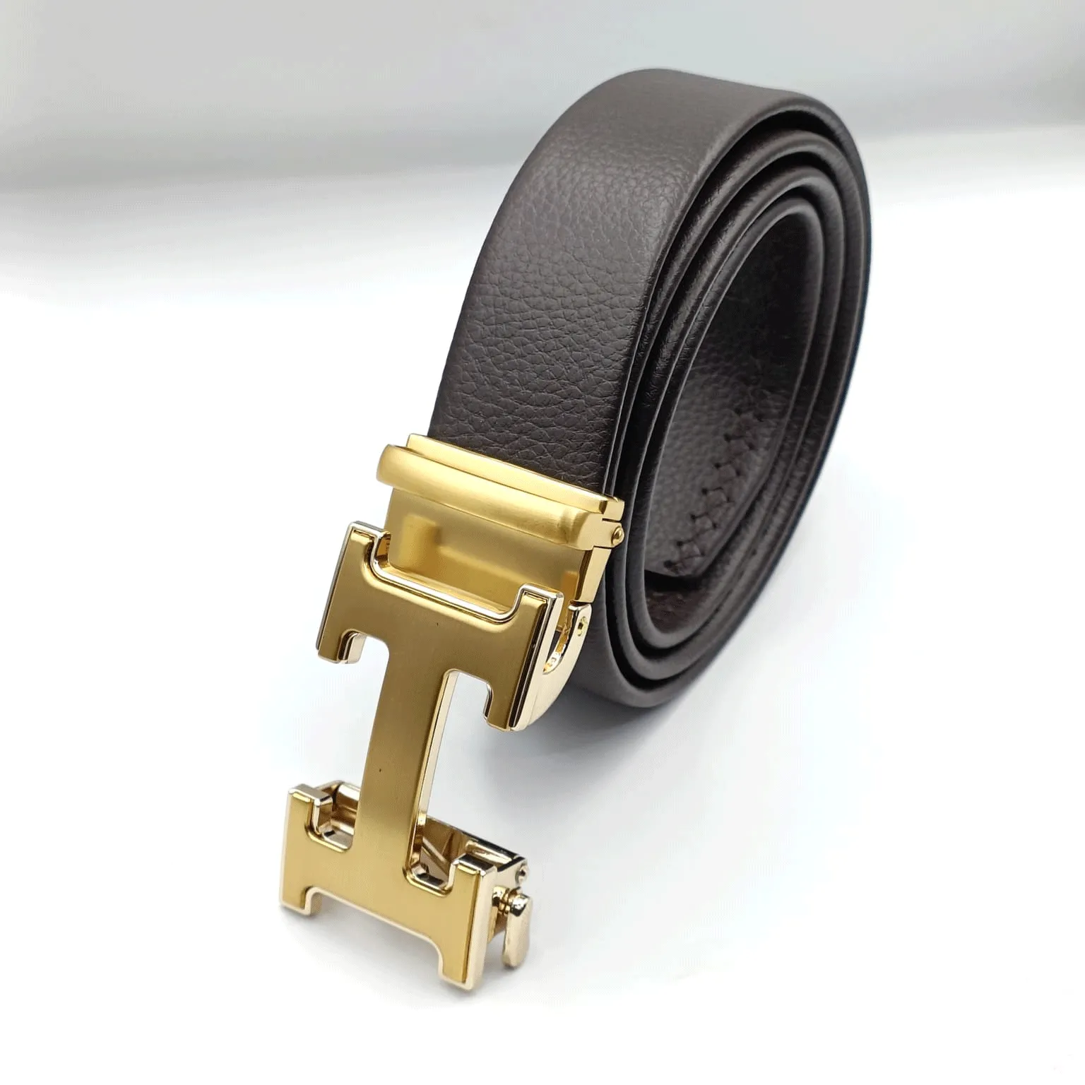 H Pattern Designer Leather Strap Belt For Men's-JonasParamount