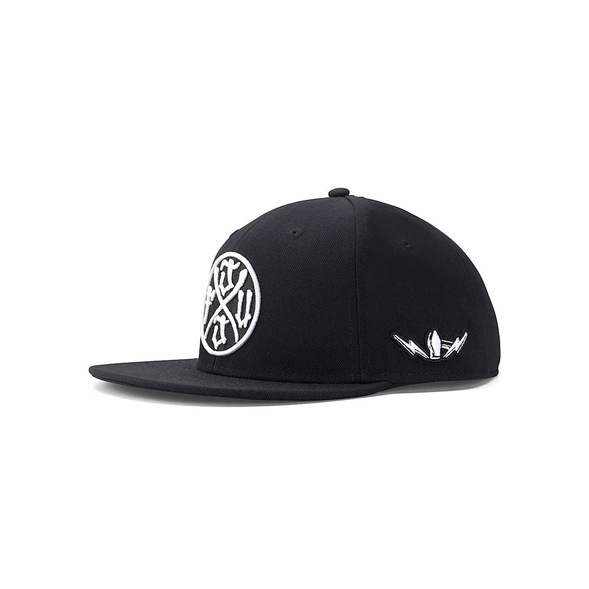 JJFU CIRCLE LOGO FLATBILL HAT - BLACK