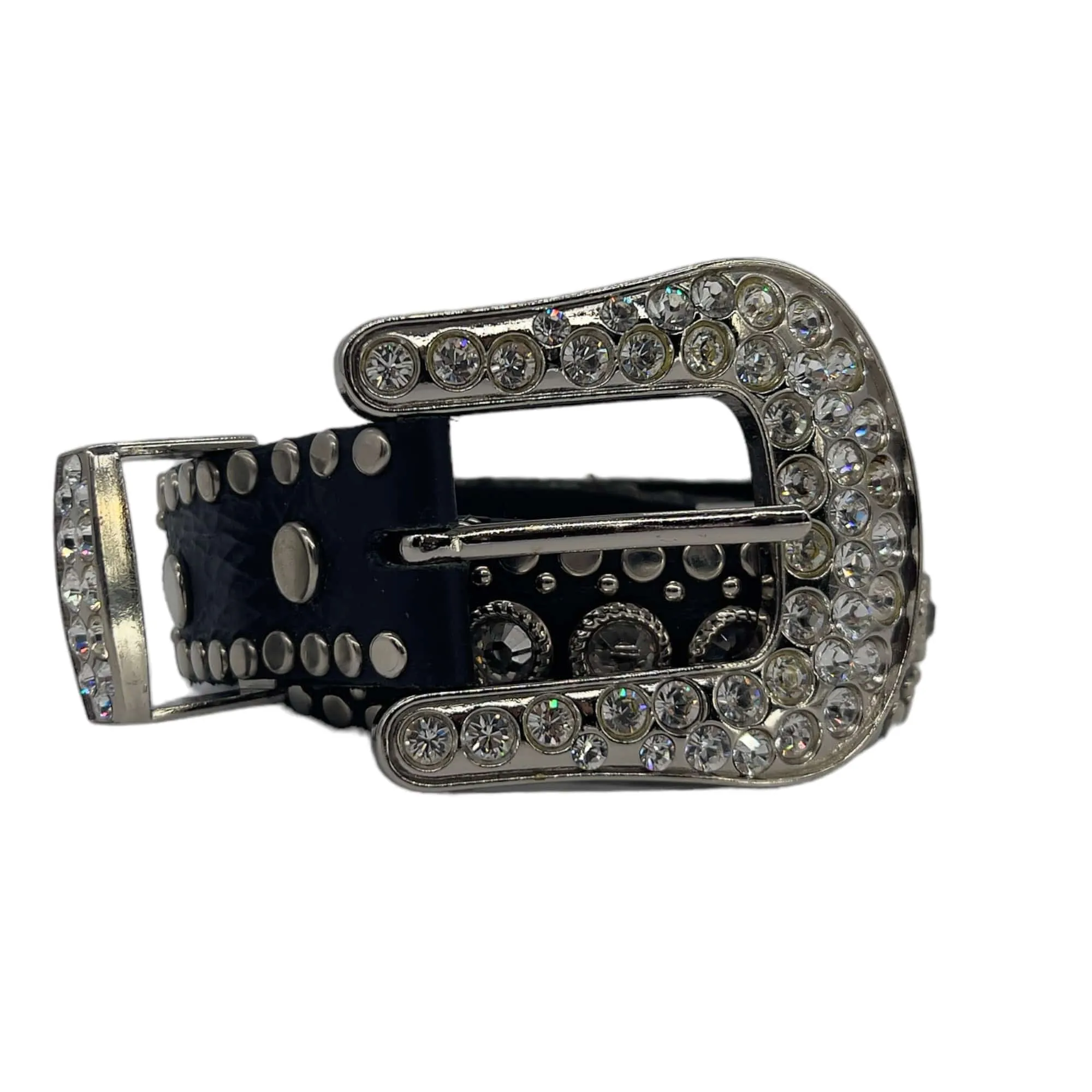 KIPPYS Swarovski Crystal Embellished Western Style Cowgirl Belt - Black