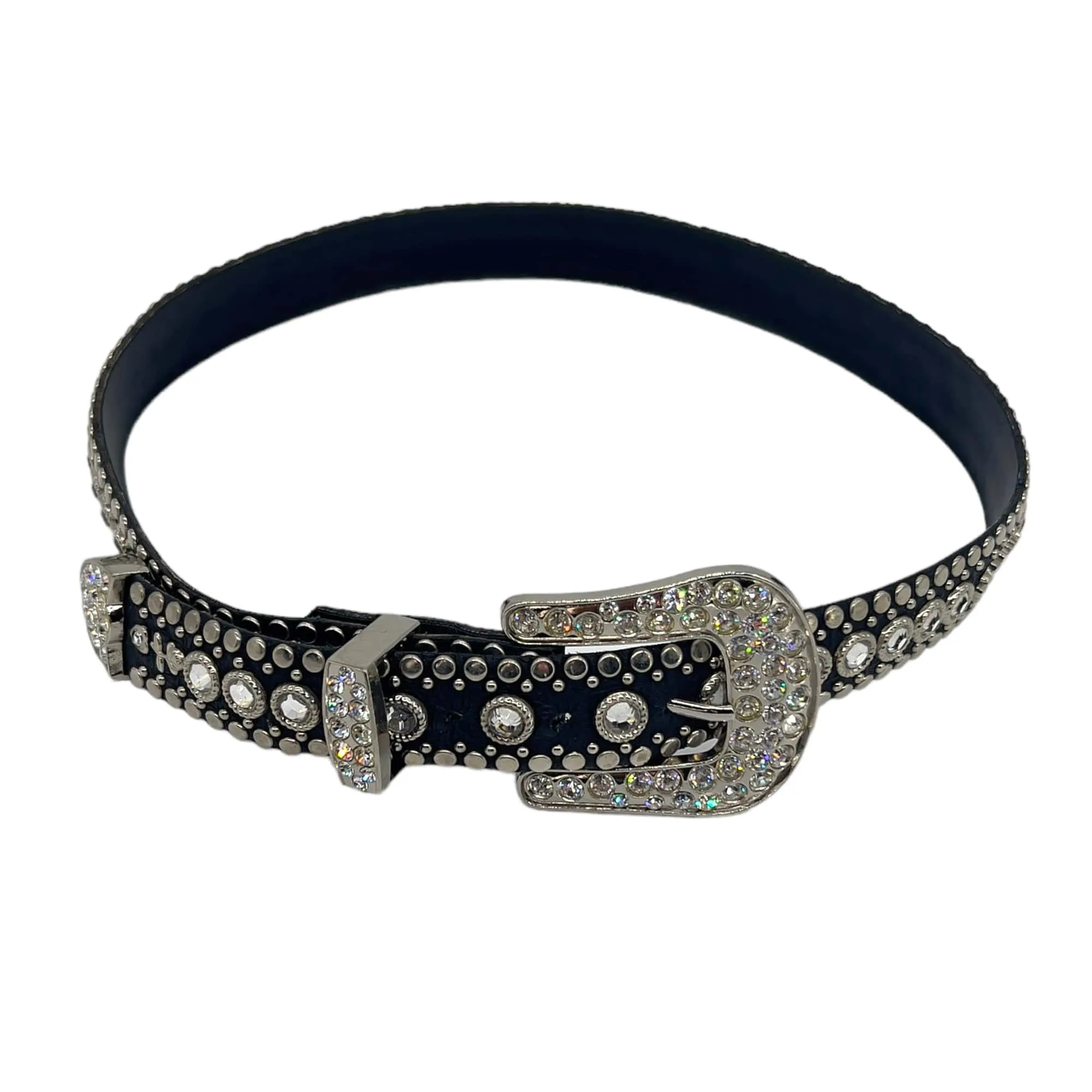 KIPPYS Swarovski Crystal Embellished Western Style Cowgirl Belt - Black