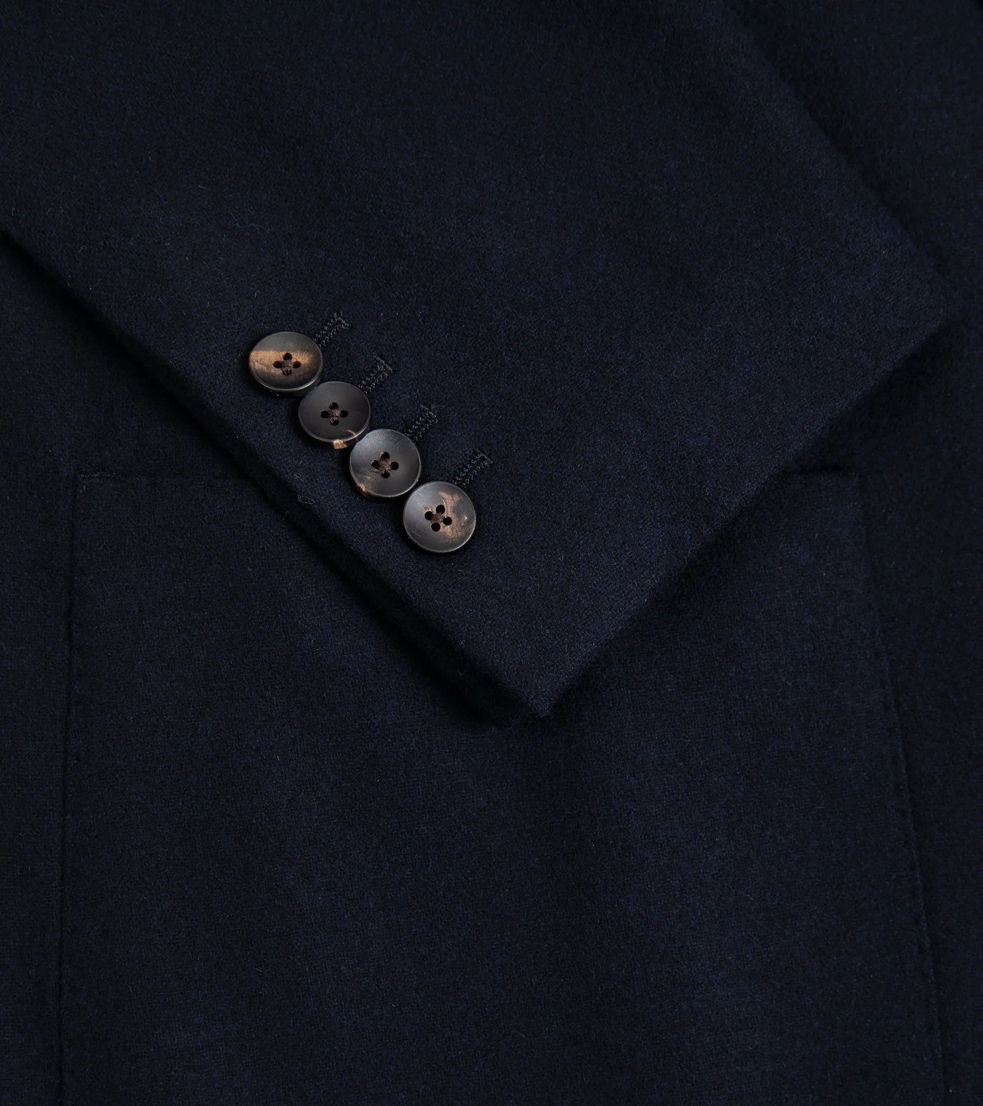 Lardini Wool Cashmere Flannel Double Breasted Jacket: Navy