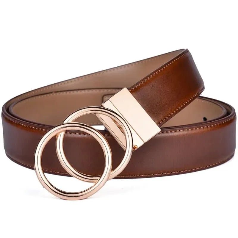 Leather Reversible Belt: Elegant Two-in-One Accessory for Men and Women