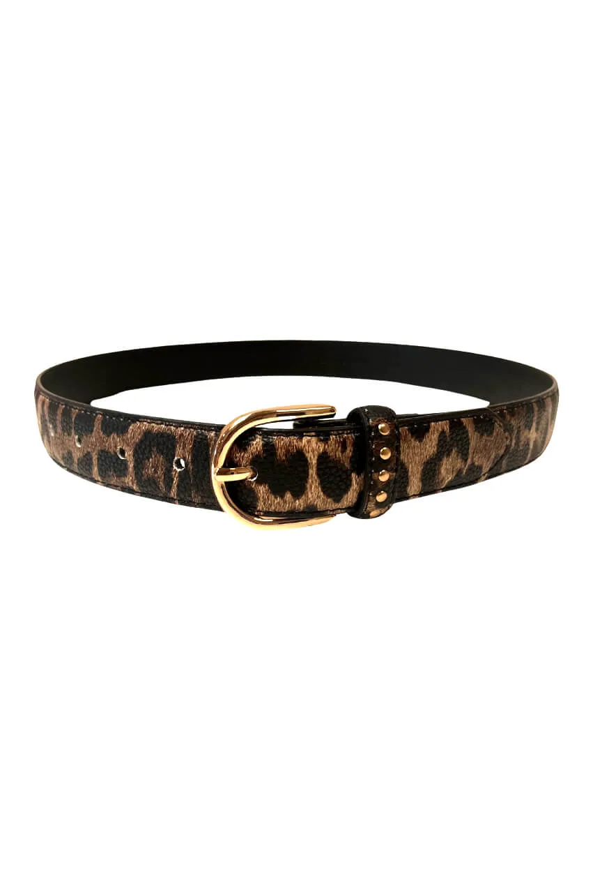 Leopard Leather Belt