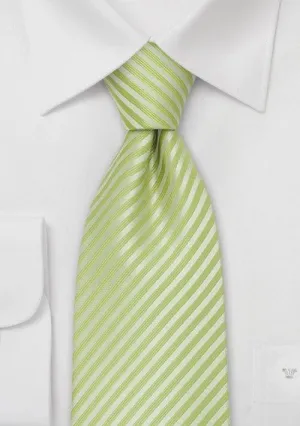 Lime Narrow Striped Necktie