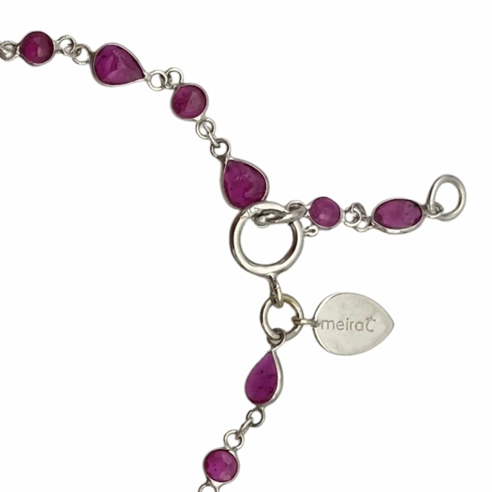 MEIRA T 14K White Gold & Ruby Bracelet - New w/Tags