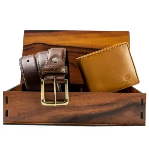 Men's Casual Jeans belt with Genuine grain & soft Leather Wallet combo Gift Set for Men