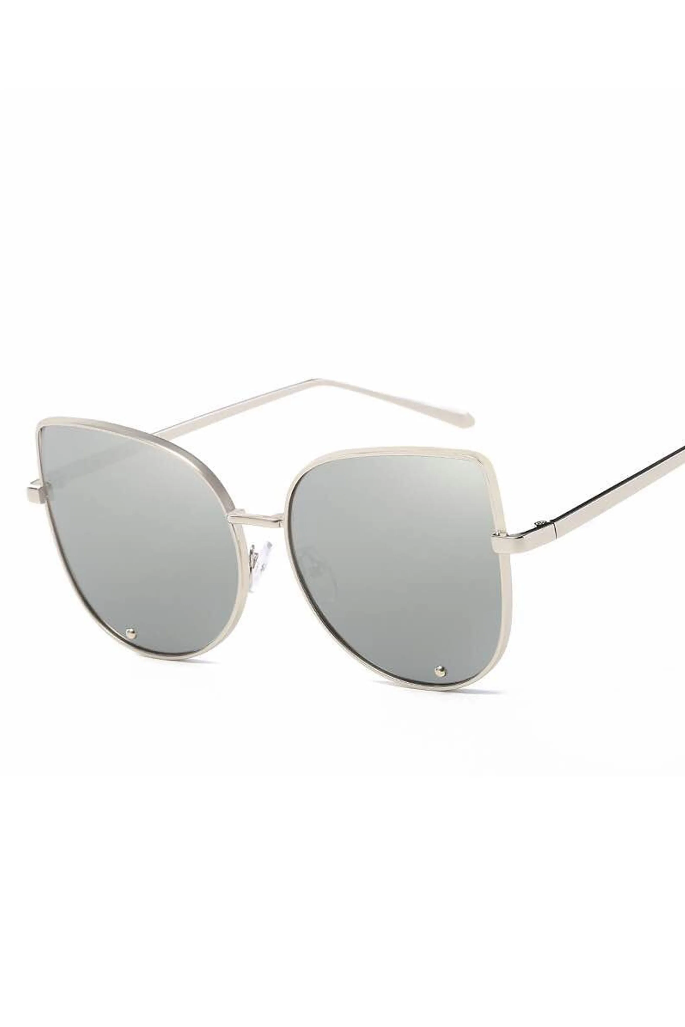 OVERSIZE CAT EYES SHADES X028 SILVER