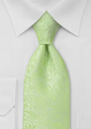 Pistachio Floral Paisley Necktie