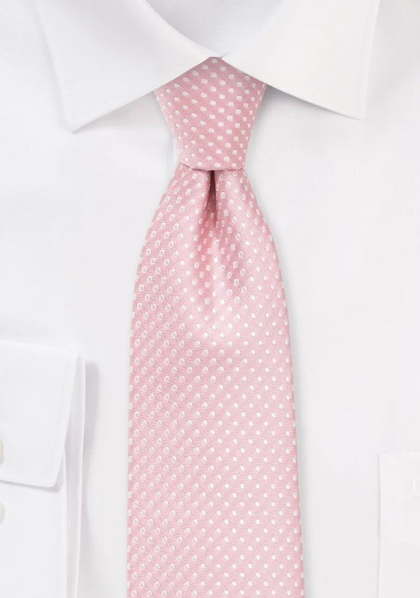 Soft Pink Pin Dot Necktie